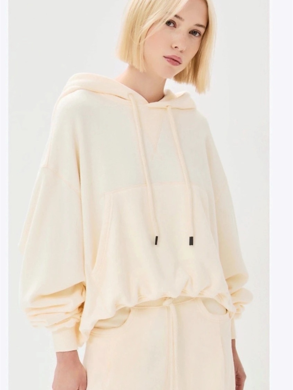R13 Balloon Popover Hoodie Sweatshirt size M cream